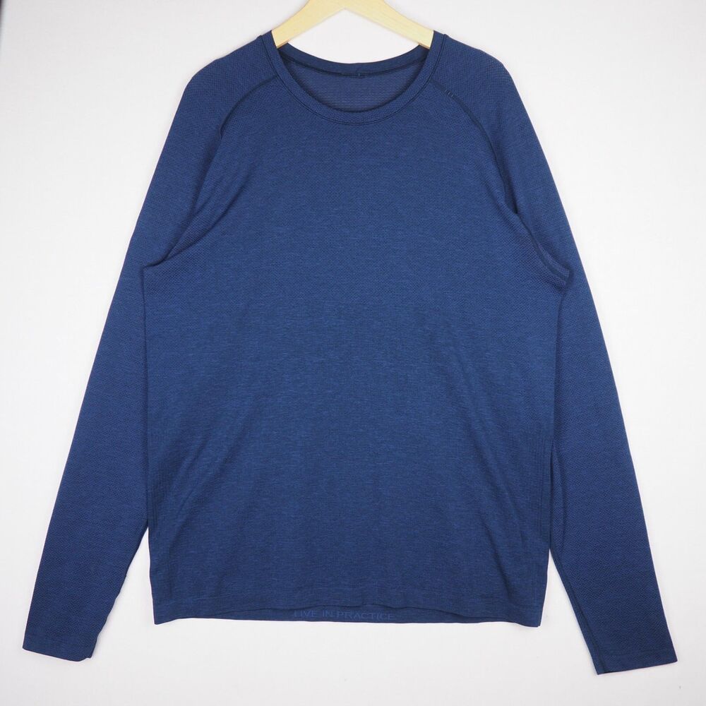 Lululemon Metal Vent Tech Shirt Mens XL Mineral Blue Stetch Wicking X-static
